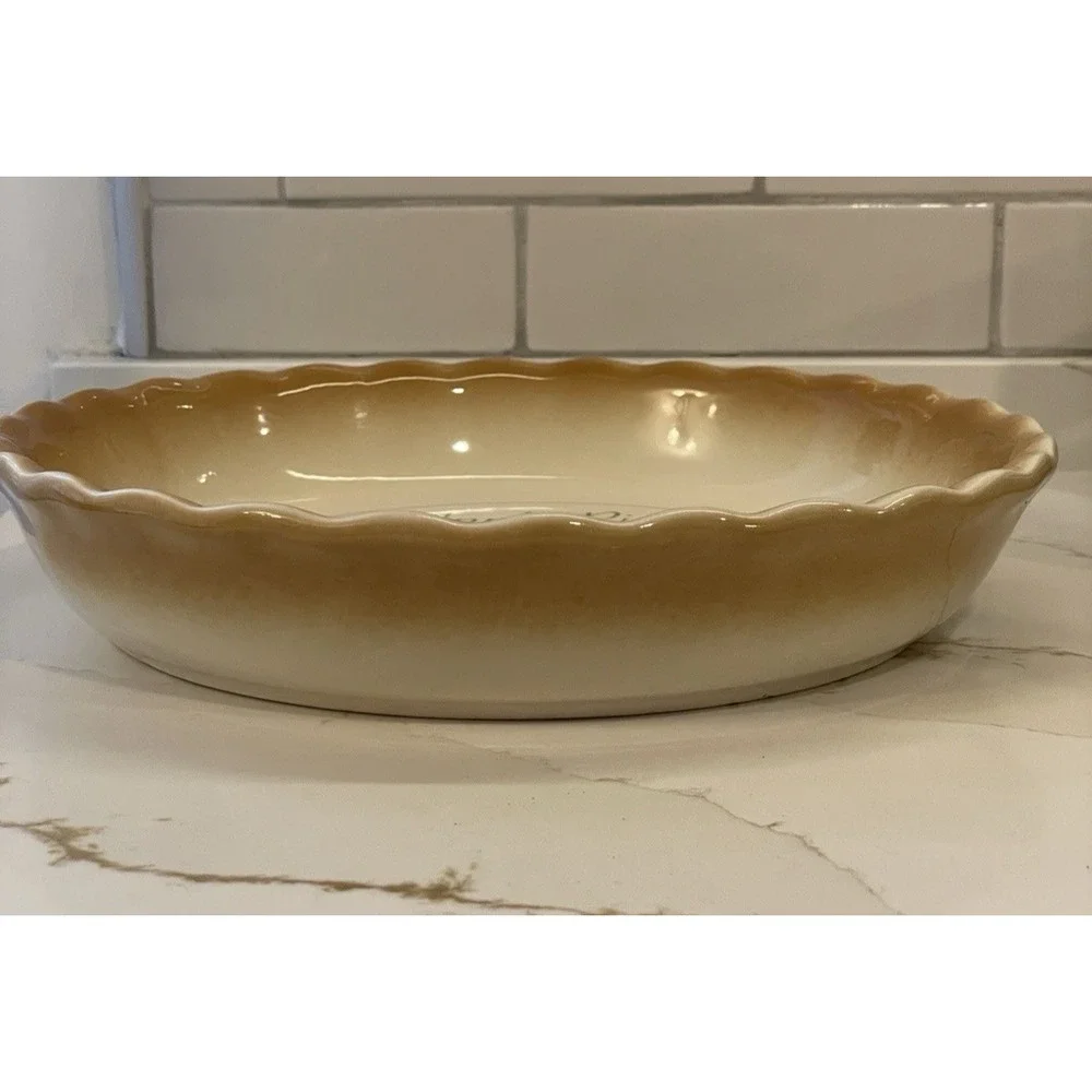 Nantucket Apple Pie Baking Plate Recipe Pie Dish Scalloped Edge 10